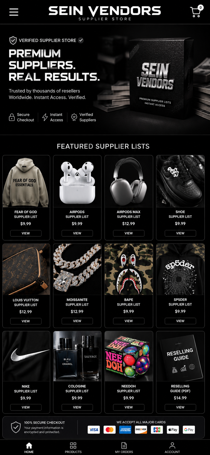 Sein Vendors storefront preview